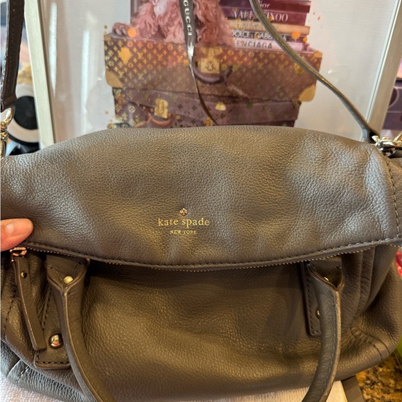 kate spade Handbags - Kate Spade Gray Leather Shoulder Bag Double Handle